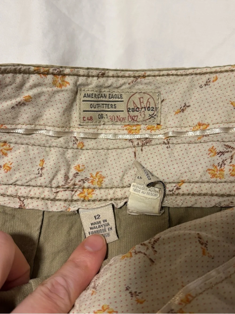 American Eagle Khaki Mini Skirt